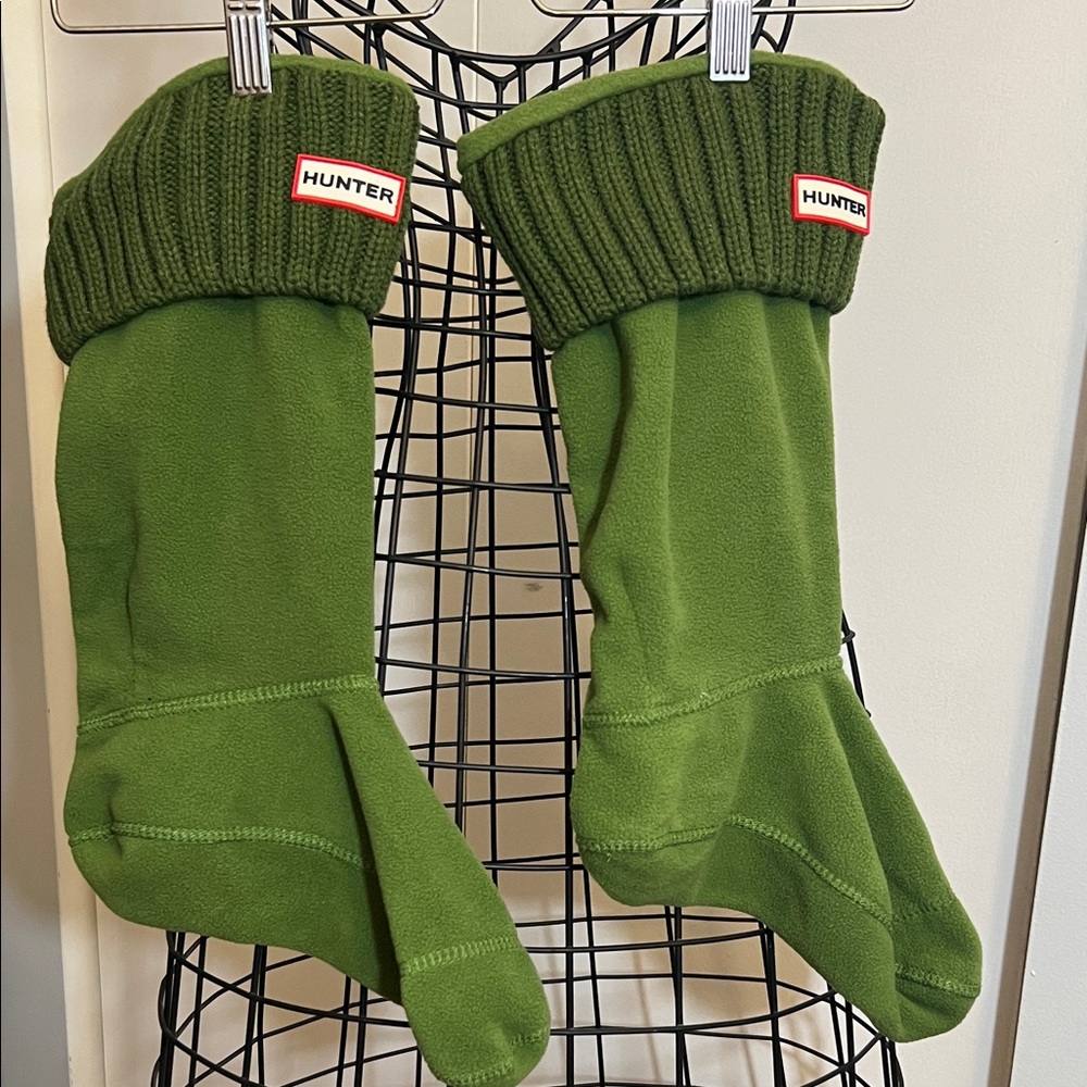 Hunter Green Fleece Boot Topper Socks